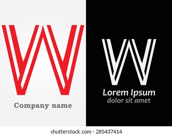 Alphabet logo design.Letter W logo.Abstract vector template.