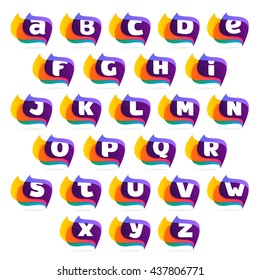 Alphabet logo in feather or flags icon. Colorful vector design for banner, presentation, web page, app icon, card, labels or posters.