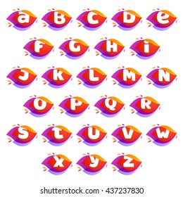 Alphabet logo in flame intersection icon. Colorful vector alphabet for app icon, corporate identity, card, labels or posters.