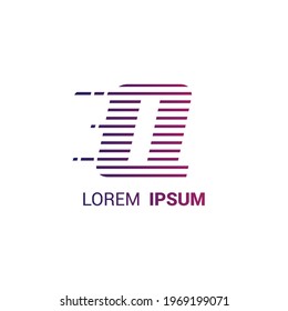 alphabet logo template with fast stripes lines purple gradient and hidden mesage for branding identity initial letter Q