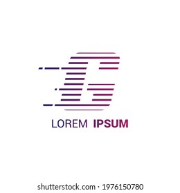alphabet logo template with fast stripes lines purple gradient and hidden mesage for branding identity initial letter G