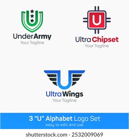 Vorlagensatz für Alphabet-Logos. Gut für Unternehmen, Agentur, Gemeinschaft und Organisation