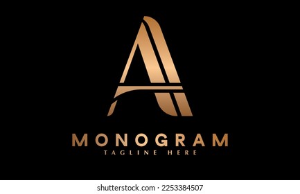 Alphabet A logo, Text design abstract monogram vector logo template