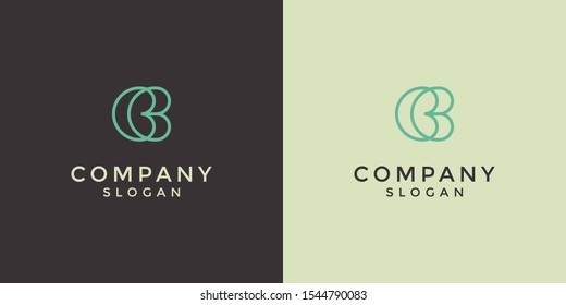 alphabet logo that combines 2 letters into one logo  symbol that is unique and original. consists of letters B and C. editable and easy to custom
