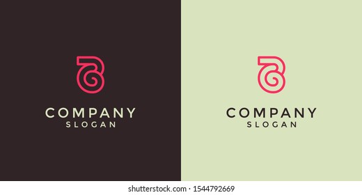 alphabet logo that combines 2 letters into one logo / symbol that is unique and original. consists of letters B and G. editable and easy to custom