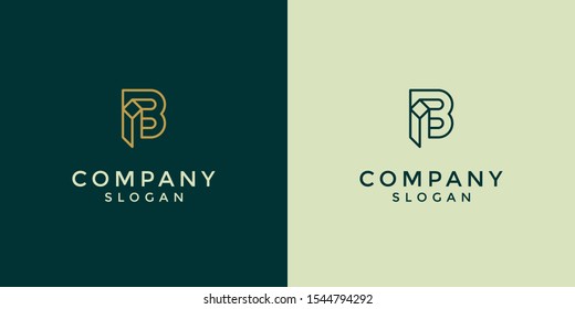 alphabet logo that combines 2 letters into one logo / symbol that is unique and original. consists of letters B and I. editable and easy to custom
