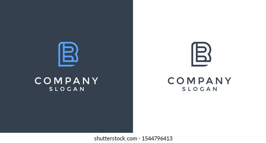 alphabet logo that combines 2 letters into one logo / symbol that is unique and original. consists of letters B and L. editable and easy to custom