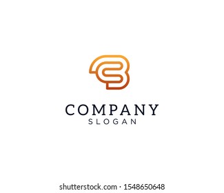 alphabet logo that combines 2 letters into one logo / symbol that is unique and original. consists of letters C and B. editable and easy to custom