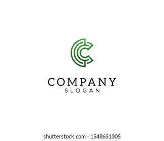 alphabet logo that combines 2 letters into one logo / symbol that is unique and original. consists of letters 2 letter C . editable and easy to custom