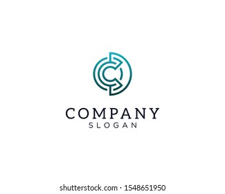 alphabet logo that combines 2 letters into one logo / symbol that is unique and original. consists of letters C and D. editable and easy to custom
