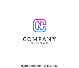 alphabet logo that combines 2 letters into one logo / symbol that is unique and original. consists of letters C and N. editable and easy to custom