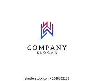 alphabet logo that combines 2 letters into one logo / symbol that is unique and original. consists of letters C and W. editable and easy to custom