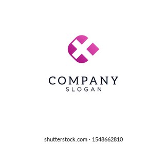 alphabet logo that combines 2 letters into one logo / symbol that is unique and original. consists of letters C and X. editable and easy to custom
