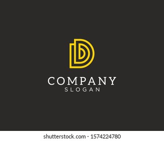alphabet logo that combines 2 letters into one logo / symbol that is unique and original. consists of 2 letters D. editable and easy to custom