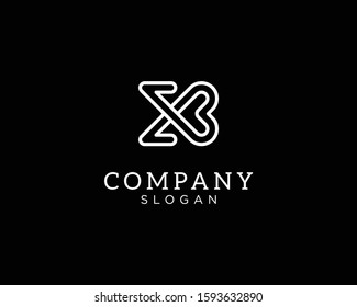 alphabet logo that combines 2 letters into one logo / symbol that is unique and original. consists of letters E and B. editable and easy to custom