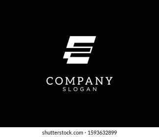 alphabet logo that combines 2 letters into one logo / symbol that is unique and original. consists of letters E and F. editable and easy to custom