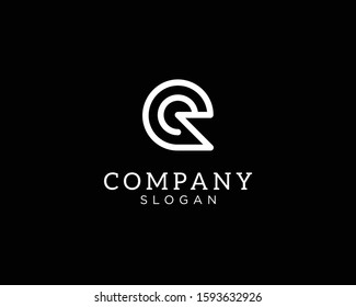 alphabet logo that combines 2 letters into one logo / symbol that is unique and original. consists of letters E and R. editable and easy to custom