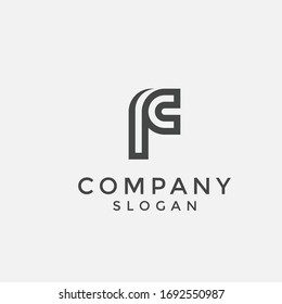 Alphabet-Logo, das 2 Buchstaben zu einem Logo / Symbol kombiniert, das einzigartig und originell ist. besteht aus Buchstaben F und C, die bearbeitet werden können und leicht benutzerdefinierbar sind