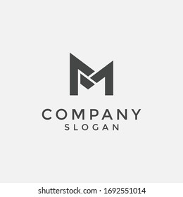 alphabet logo that combines 2 letters into one logo / symbol that is unique and original. consists of letters F and M. editable and easy to custom