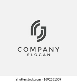 alphabet logo that combines 2 letters into one logo / symbol that is unique and original. consists of letters F and J. editable and easy to custom