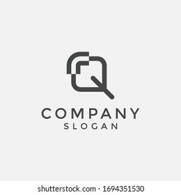alphabet logo that combines 2 letters into one logo / symbol that is unique and original. consists of letters F and Q. editable and easy to custom