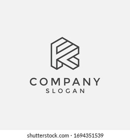 alphabet logo that combines 2 letters into one logo / symbol that is unique and original. consists of letters F and R. editable and easy to custom