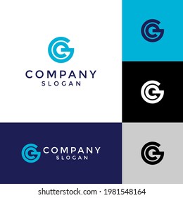 alphabet logo that combines 2 letters into one logo or symbol that is unique and original. consists of letters E and G. editable and easy to custom