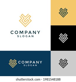 alphabet logo that combines 2 letters into one logo or symbol that is unique and original. consists of letters Y and G. editable and easy to custom