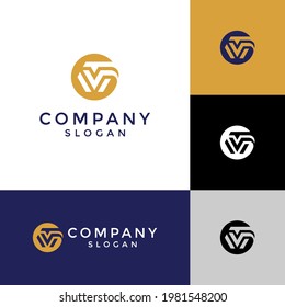 alphabet logo that combines 2 letters into one logo or symbol that is unique and original. consists of letters V and G. editable and easy to custom