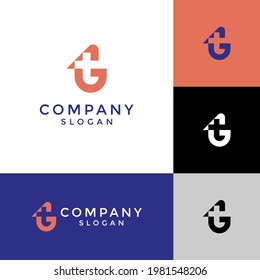 alphabet logo that combines 2 letters into one logo or symbol that is unique and original. consists of letters T and G. editable and easy to custom