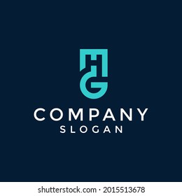 alphabet logo that combines 2 letters into one logo or symbol that is unique and original. consists of letters H and G. editable and easy to custom
