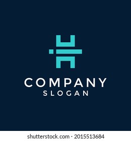logotipo del alfabeto que combina 2 letras en un logotipo o símbolo único y original. consta de las letras H e I. editable y fácil de personalizar