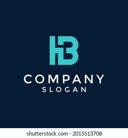 logotipo del alfabeto que combina 2 letras en un logotipo o símbolo único y original. consta de las letras H y B. editable y fácil de personalizar