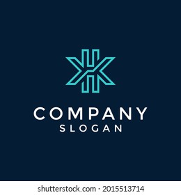 alphabet logo that combines 2 letters into one logo or symbol that is unique and original. consists of letters H and X. editable and easy to custom