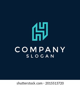 alphabet logo that combines 2 letters into one logo or symbol that is unique and original. consists of letters H and Y. editable and easy to custom
