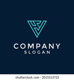 alphabet logo that combines 2 letters into one logo or symbol that is unique and original. consists of letters H and V. editable and easy to custom