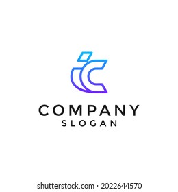alphabet logo that combines 2 letters into one logo or symbol that is unique and original. consists of letters I and C. editable and easy to custom