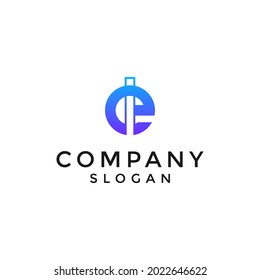 alphabet logo that combines 2 letters into one logo or symbol that is unique and original. consists of letters I and E. editable and easy to custom