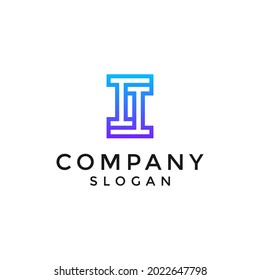 alphabet logo that combines 2 letters into one logo or symbol that is unique and original. consists of 2 letters I. editable and easy to custom