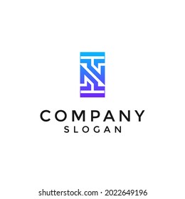 alphabet logo that combines 2 letters into one logo or symbol that is unique and original. consists of letters I and N. Editable and easy to custom