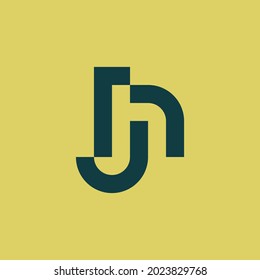 alphabet logo that combines 2 letters into one logo or symbol that is unique and original. consists of letters J and H. editable and easy to custom