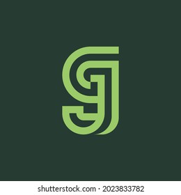 logotipo del alfabeto que combina 2 letras en un logotipo o símbolo único y original. consta de las letras J y G. editable y fácil de personalizar