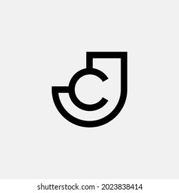 logotipo del alfabeto que combina 2 letras en un logotipo o símbolo único y original. consta de letras J y C editables y fáciles de personalizar