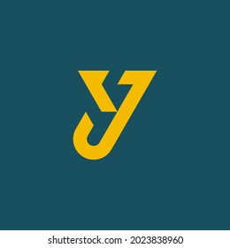 alphabet logo that combines 2 letters into one logo or symbol that is unique and original. consists of letters J and Y. editable and easy to custom
