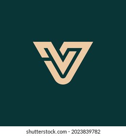 alphabet logo that combines 2 letters into one logo or symbol that is unique and original. consists of letters J and V. editable and easy to custom