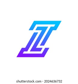 alphabet logo that combines 2 letters into one logo or symbol that is unique and original. consists of letters I and Z. editable and easy to custom