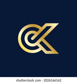 alphabet logo that combines 2 letters into one logo or symbol that is unique and original. consists of letters K and C. editable and easy to custom
