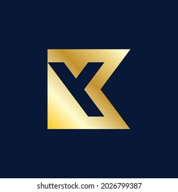 alphabet logo that combines 2 letters into one logo or symbol that is unique and original. consists of letters K and Y. editable and easy to custom