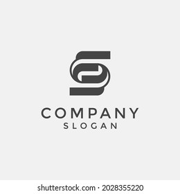 alphabet logo that combines 2 letters into one logo or symbol that is unique and original. consists of letters F and S. editable and easy to custom
