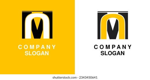 alphabet logo that combines 2 letters into one logo or symbol that is unique and original. consists of letters M and n. editable and easy to custom
